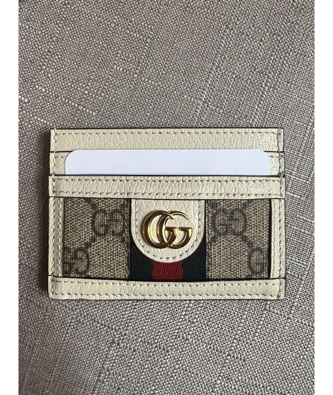 GUCCI Белый кожаный кардхолдер, фото 5