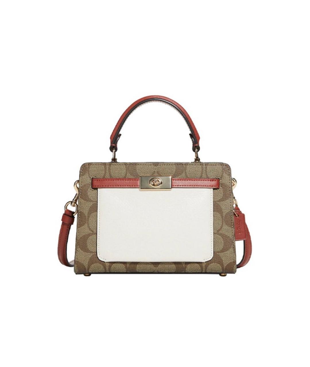 COACH Коричневая кожаная сумка через плечо, фото 1