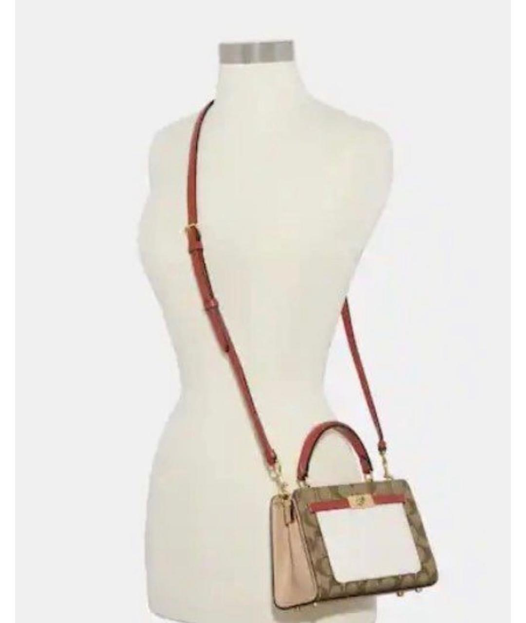 COACH Коричневая кожаная сумка через плечо, фото 8