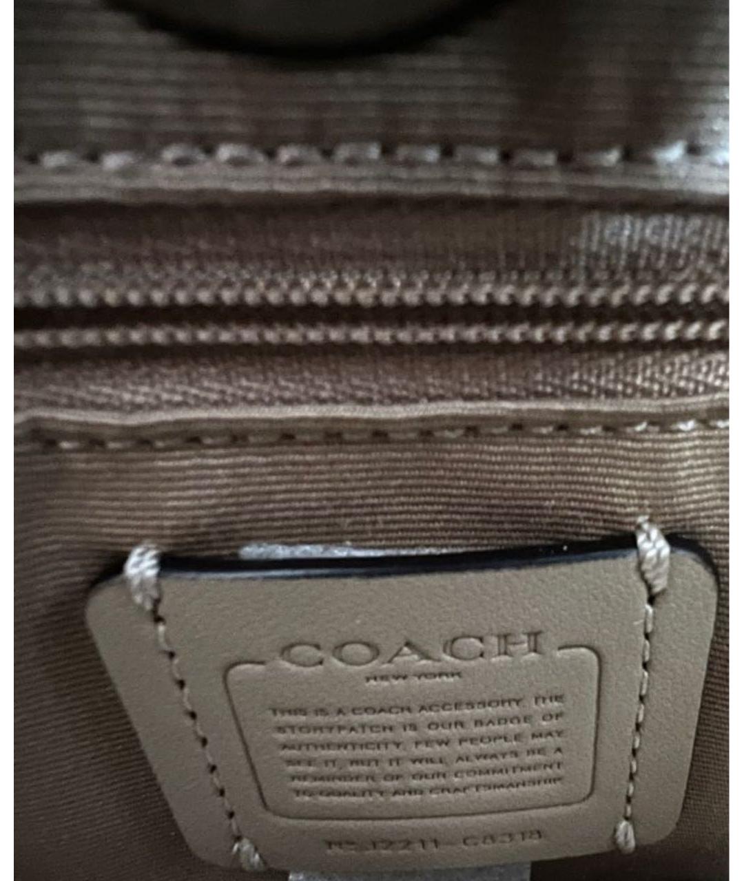 COACH Коричневая кожаная сумка через плечо, фото 6