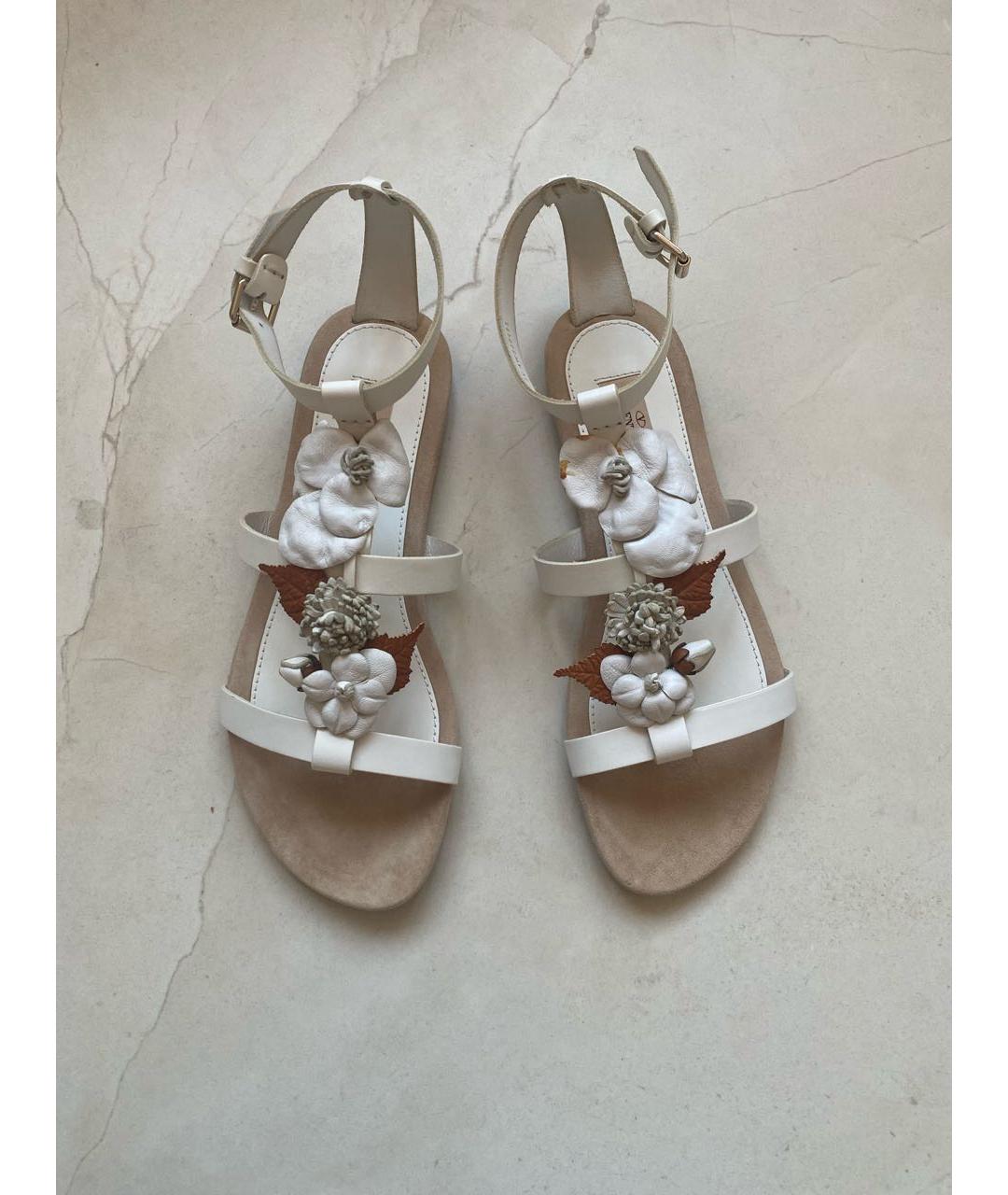 VALENTINO Белые кожаные сандалии, фото 2