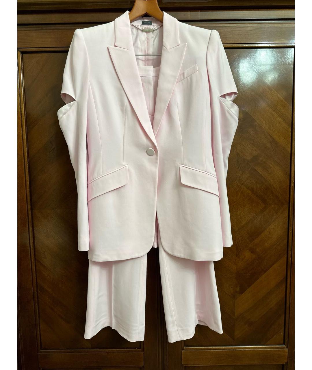 ALEXANDER MCQUEEN Розовый вискозный костюм с брюками, фото 3