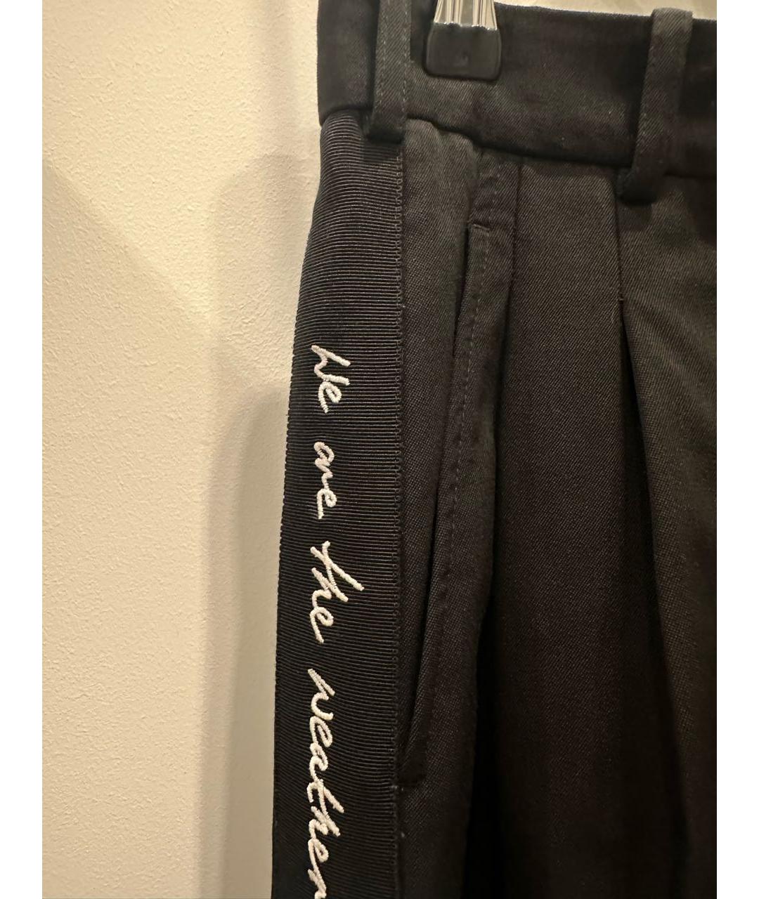 STELLA MCCARTNEY Черные шерстяные прямые брюки, фото 5