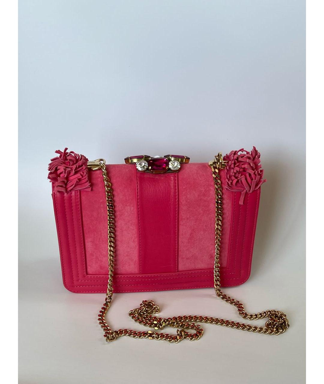GEDEBE Розовая кожаная сумка через плечо, фото 3