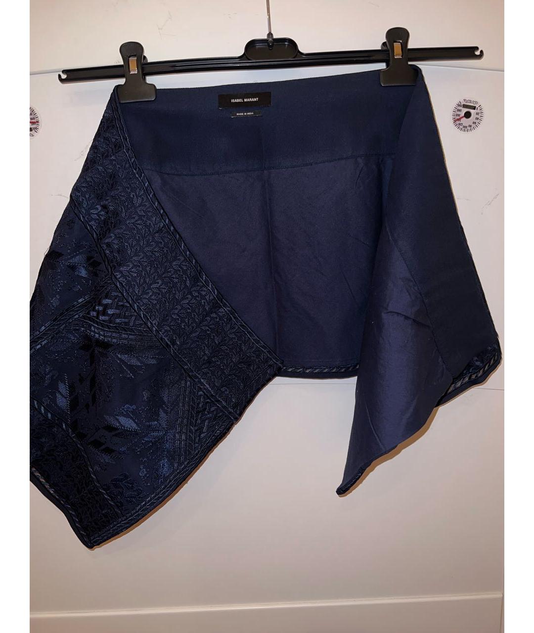 ISABEL MARANT Темно-синяя шелковая юбка мини, фото 3
