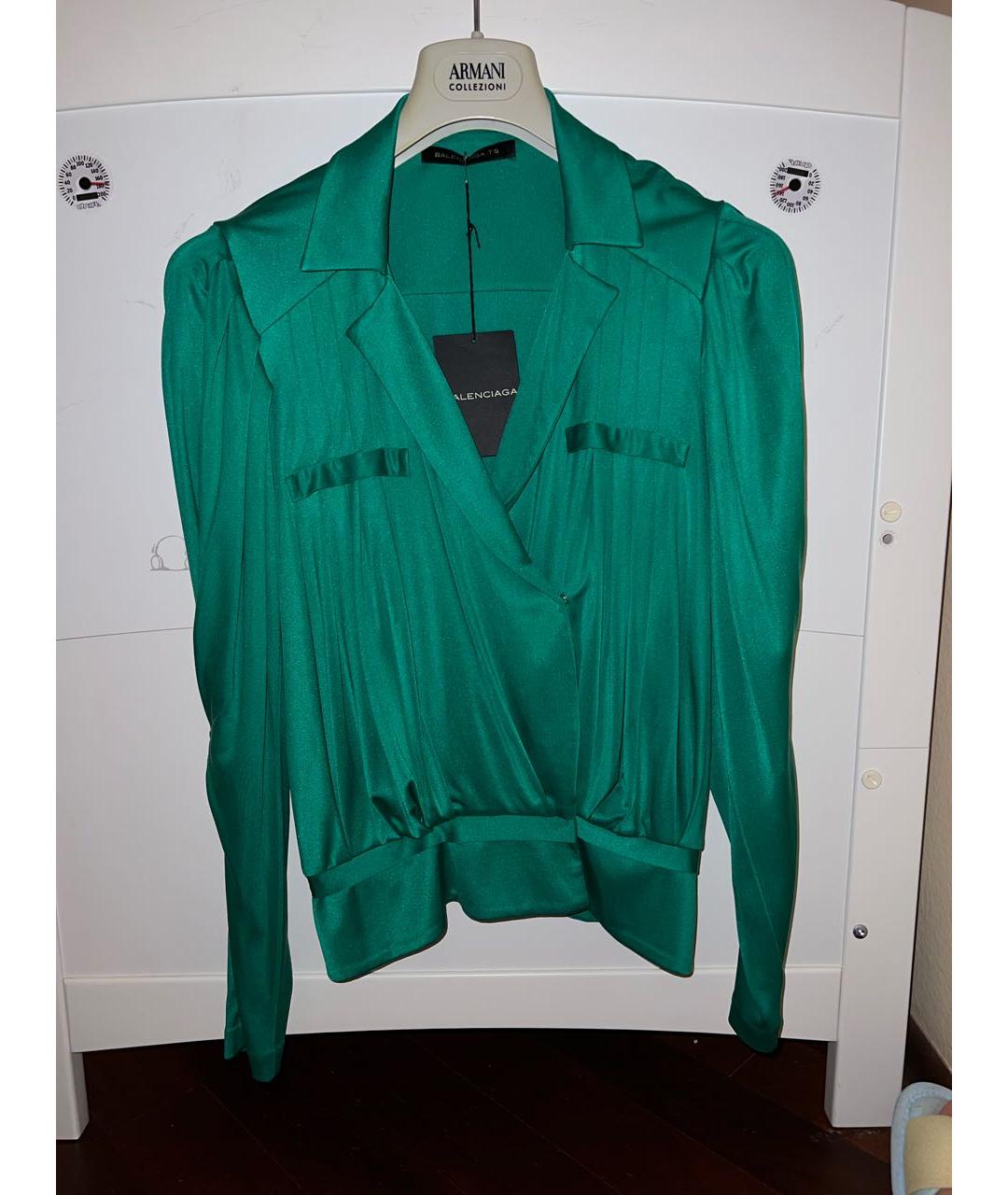 BALENCIAGA Зеленая вискозная блузы, фото 8