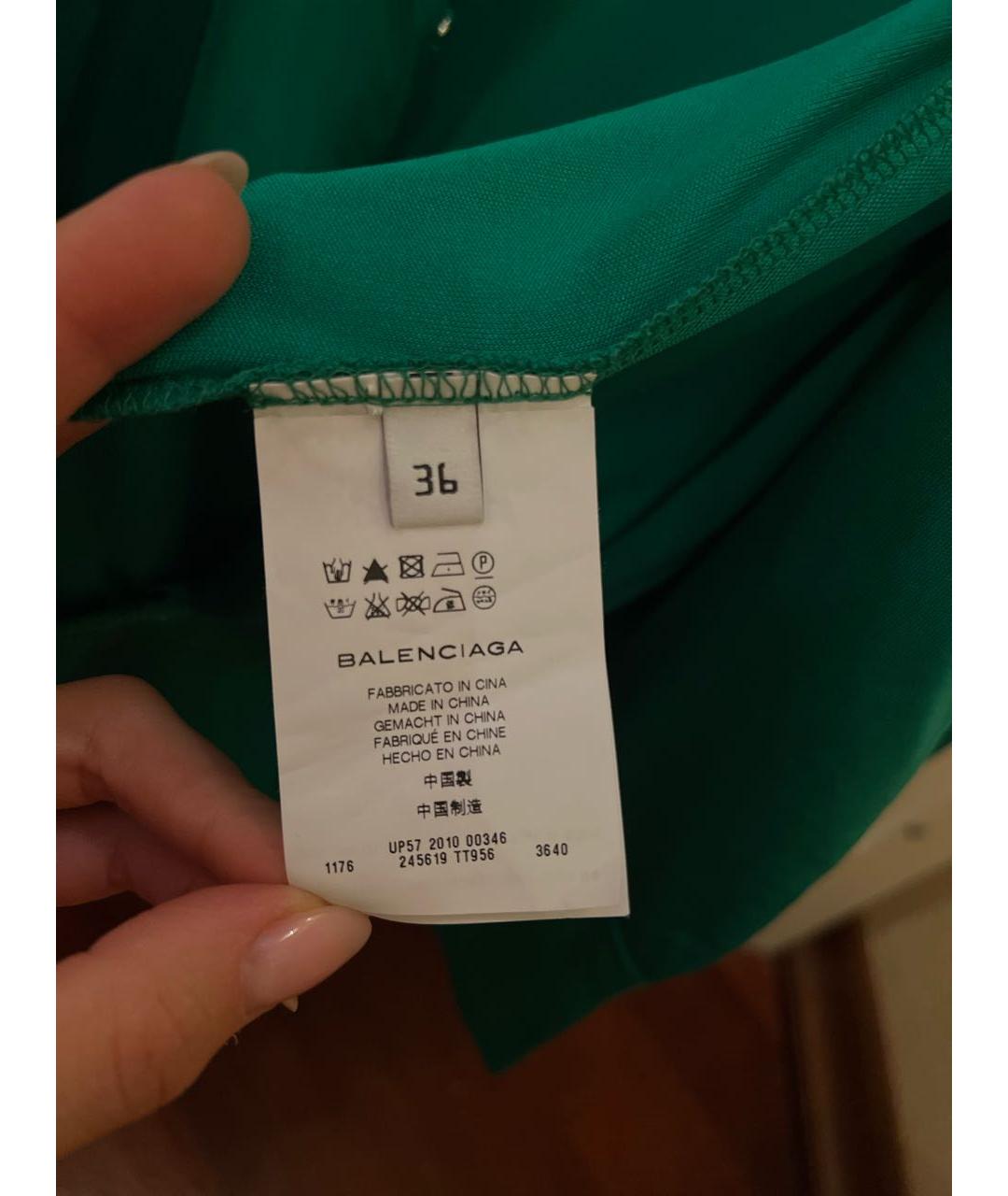 BALENCIAGA Зеленая вискозная блузы, фото 6