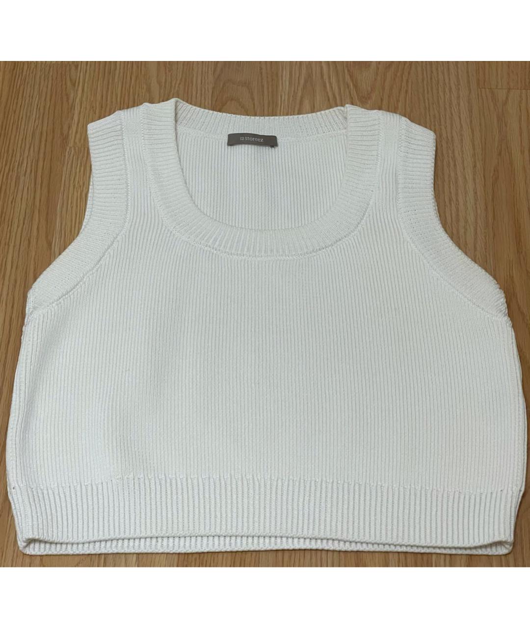 12 STOREEZ Белый хлопковый джемпер / свитер, фото 4