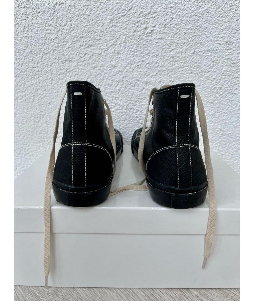MAISON MARGIELA Черные текстильные высокие кроссовки / кеды, фото 4