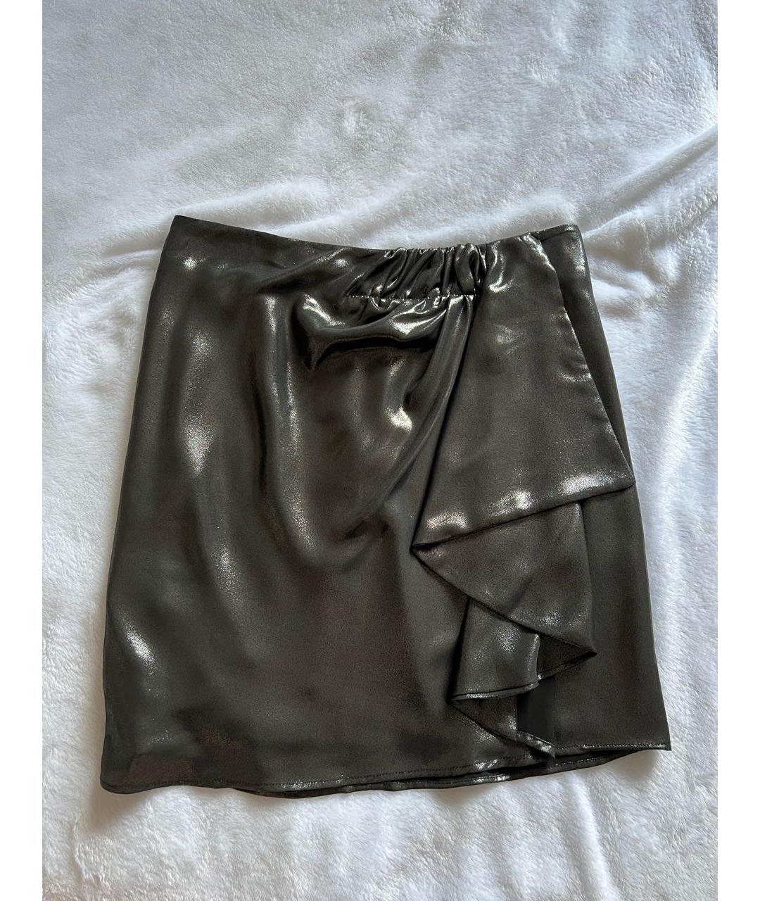 PINKO Антрацитовая полиэстеровая юбка мини, фото 7