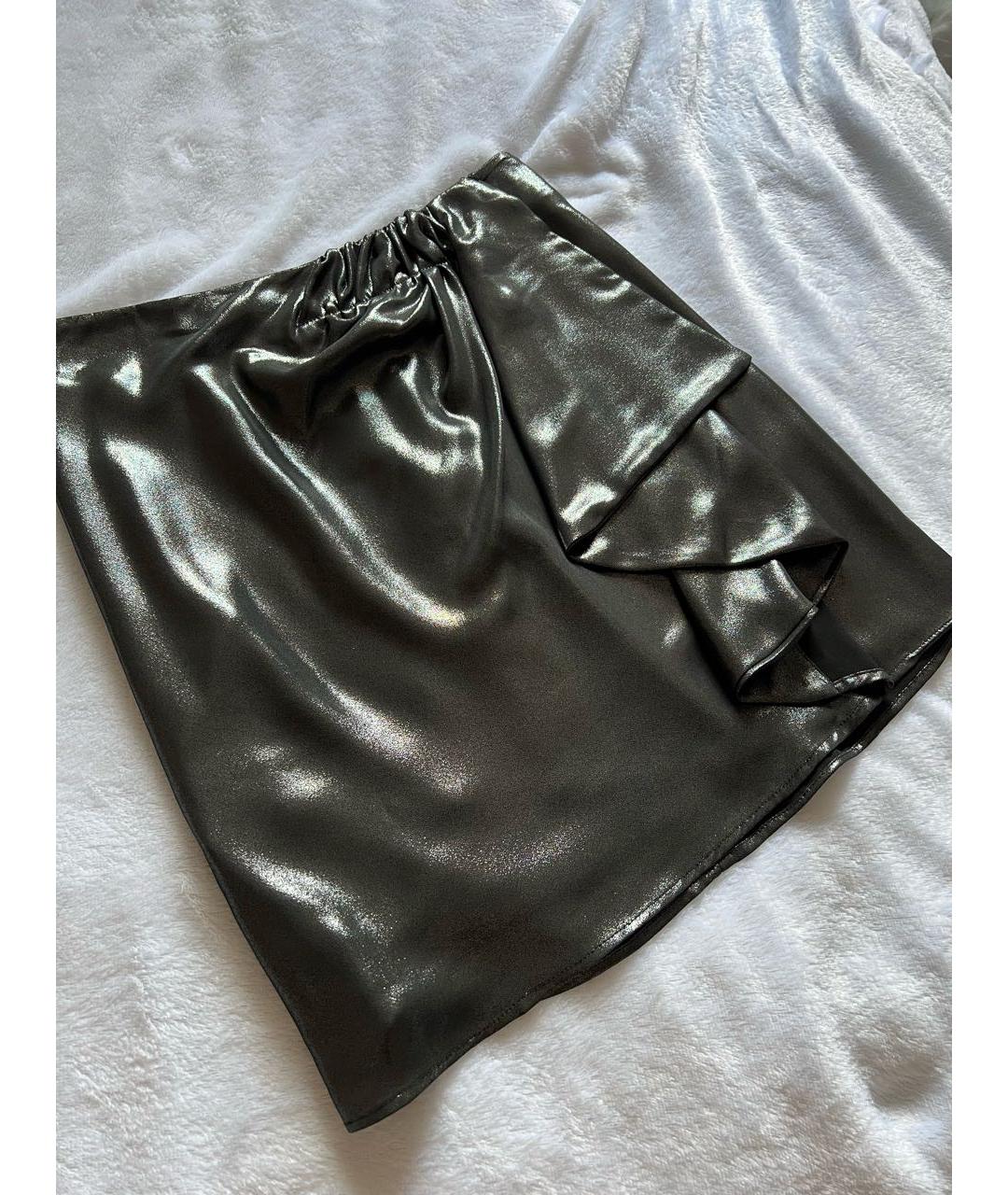 PINKO Антрацитовая полиэстеровая юбка мини, фото 2