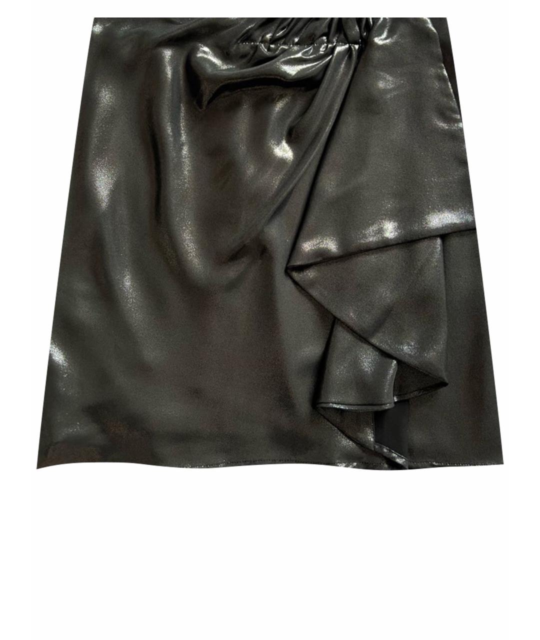 PINKO Антрацитовая полиэстеровая юбка мини, фото 1