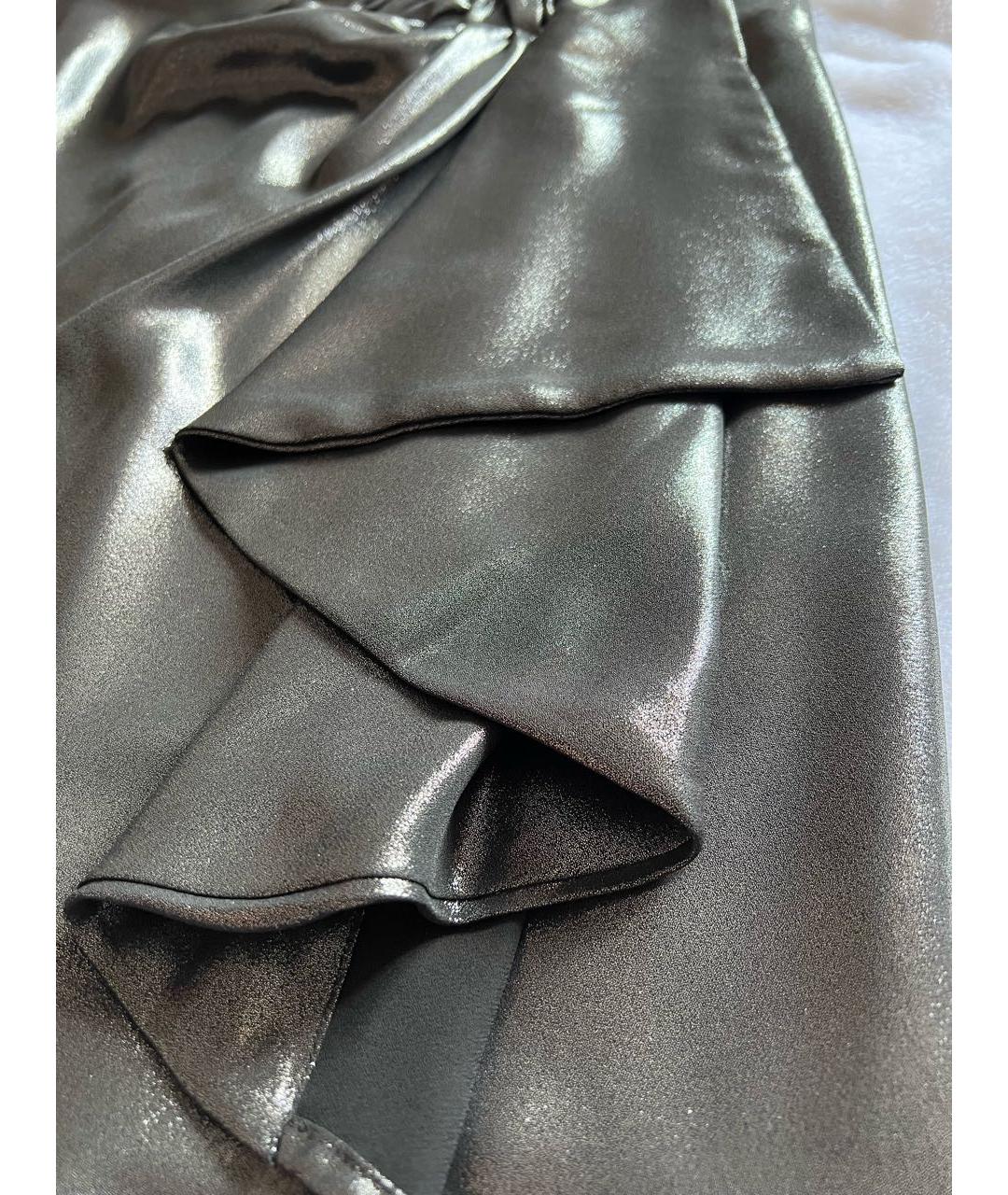 PINKO Антрацитовая полиэстеровая юбка мини, фото 3