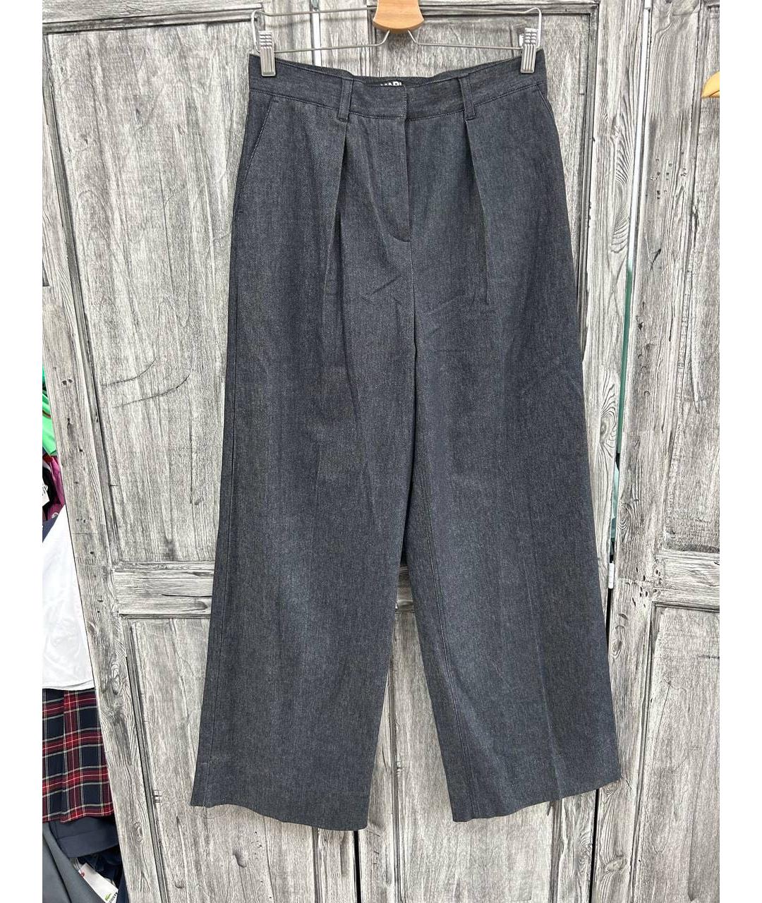 KARL LAGERFELD Антрацитовые брюки широкие, фото 5