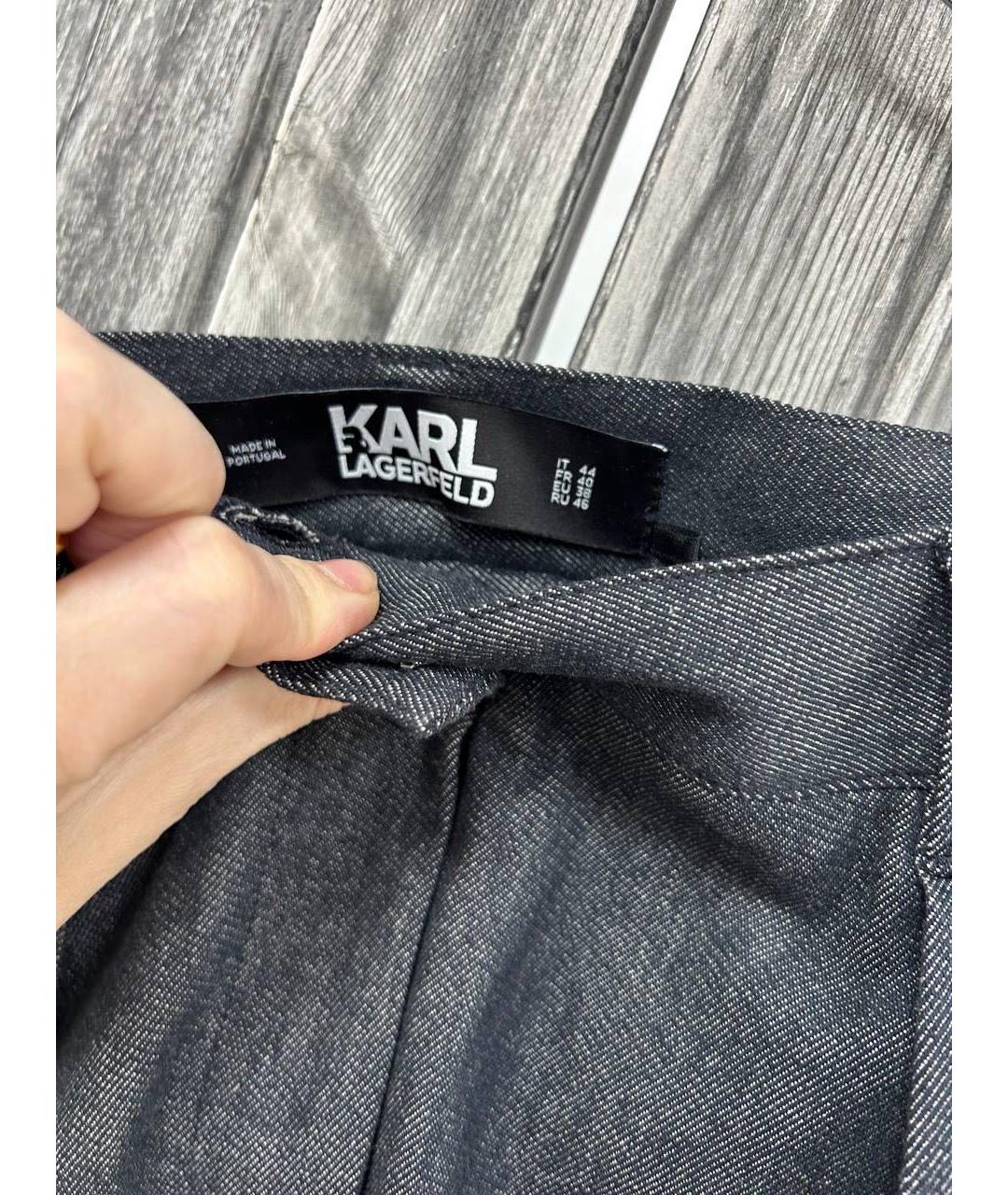 KARL LAGERFELD Антрацитовые брюки широкие, фото 2