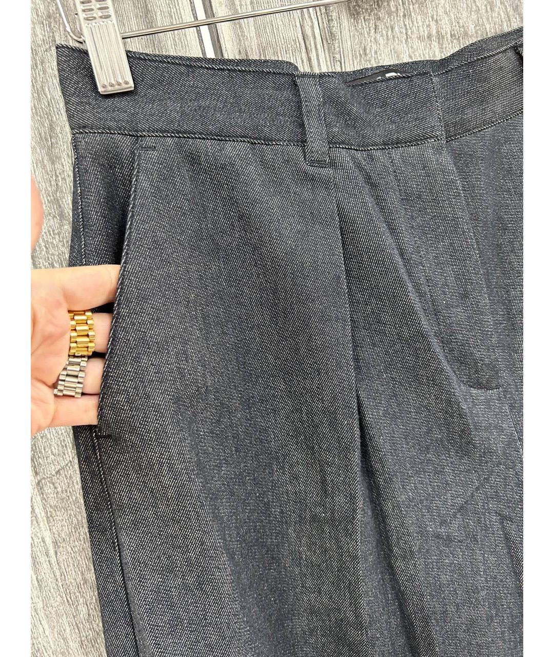 KARL LAGERFELD Антрацитовые брюки широкие, фото 4