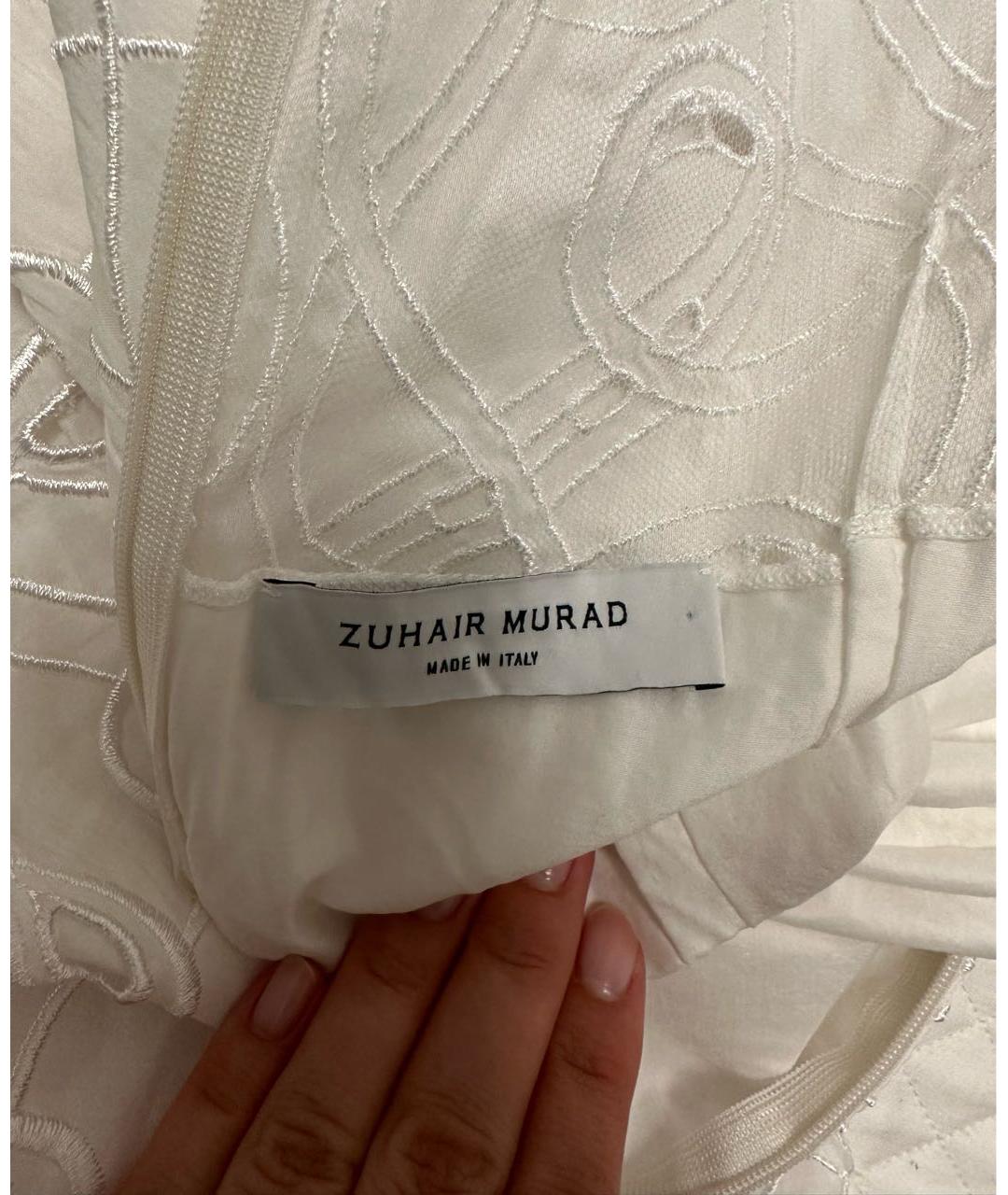 ZUHAIR MURAD Белое хлопковое коктейльное платье, фото 3