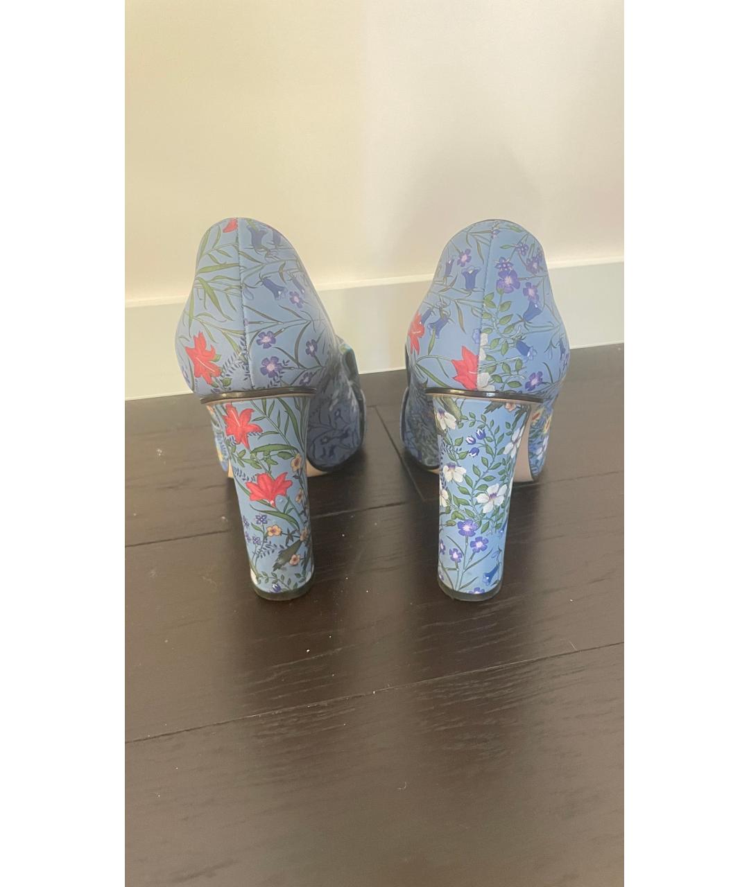 GUCCI Голубые кожаные туфли, фото 4