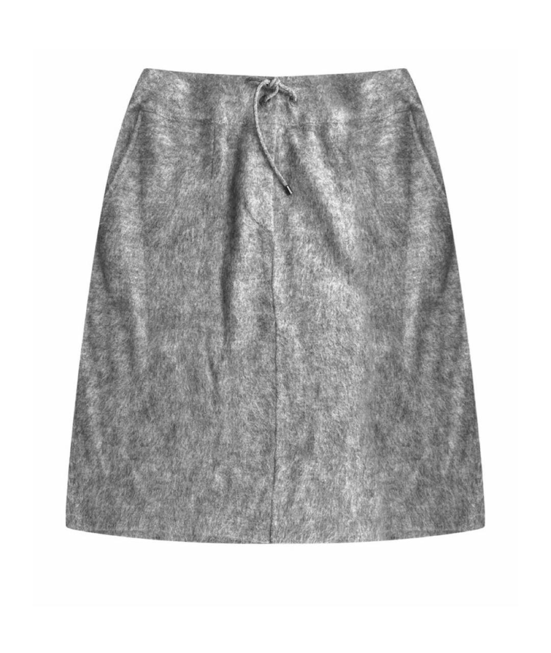BRUNELLO CUCINELLI Серая кашемировая юбка мини, фото 5