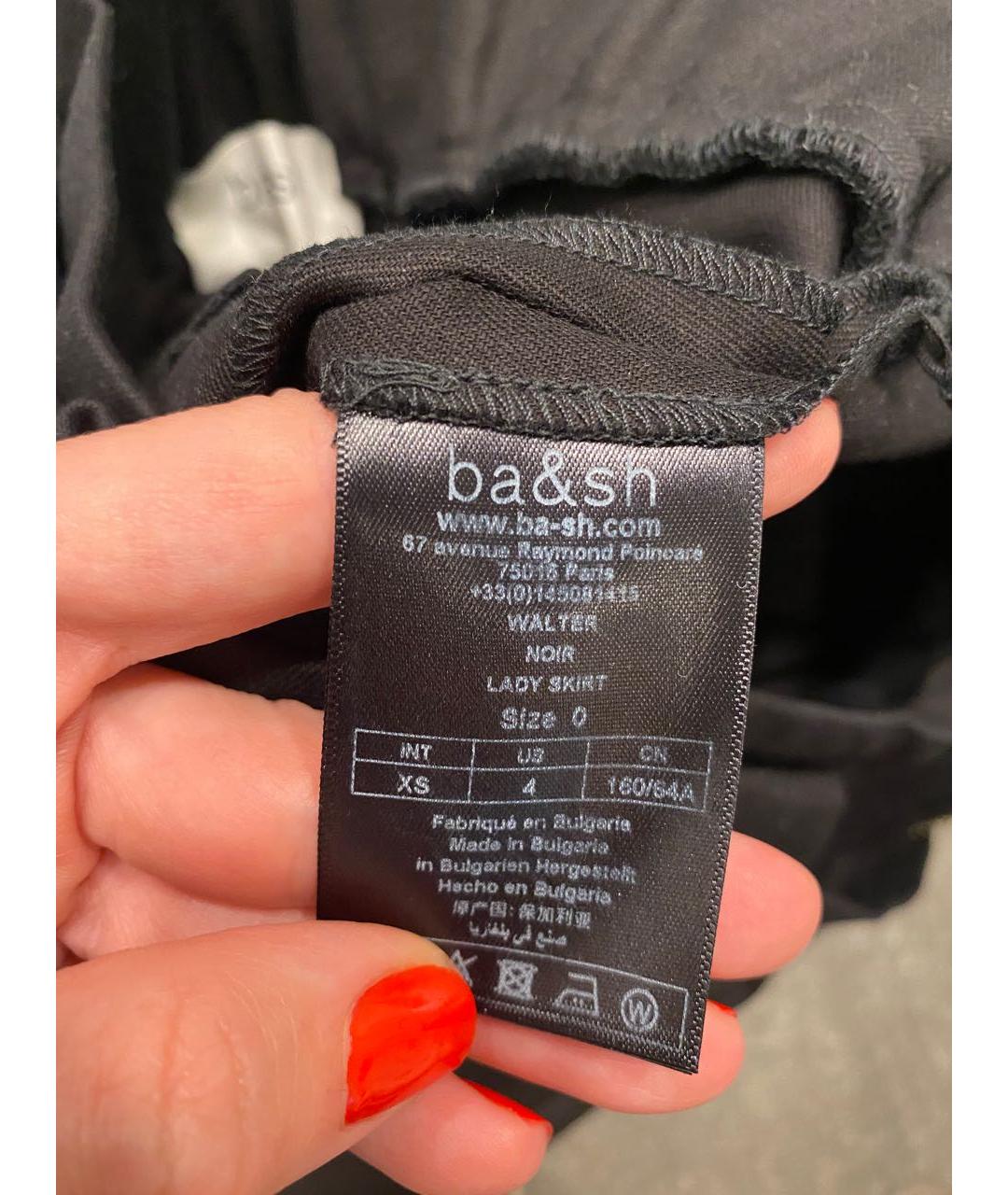 BA&SH Черная хлопковая юбка мини, фото 3