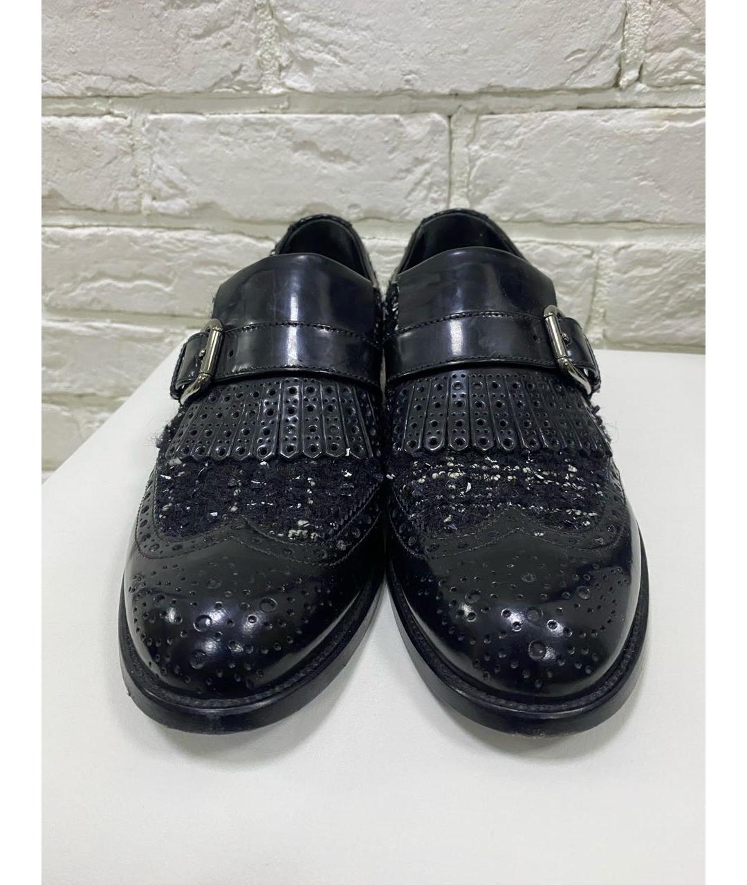 DOLCE&GABBANA Черные брогги и оксфорды из лакированной кожи, фото 2