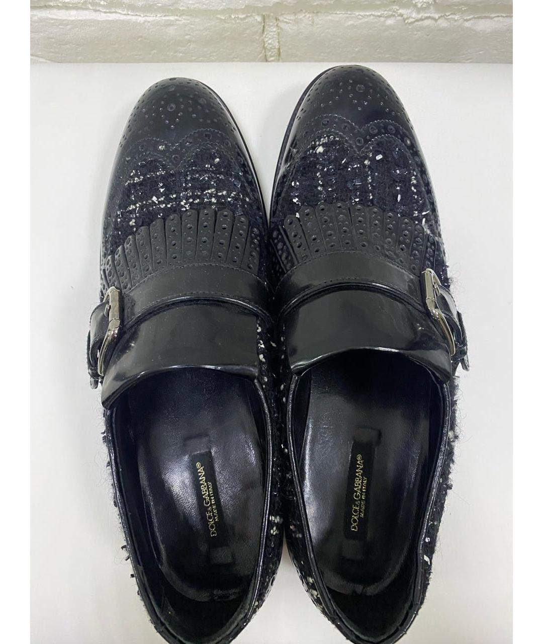 DOLCE&GABBANA Черные брогги и оксфорды из лакированной кожи, фото 3