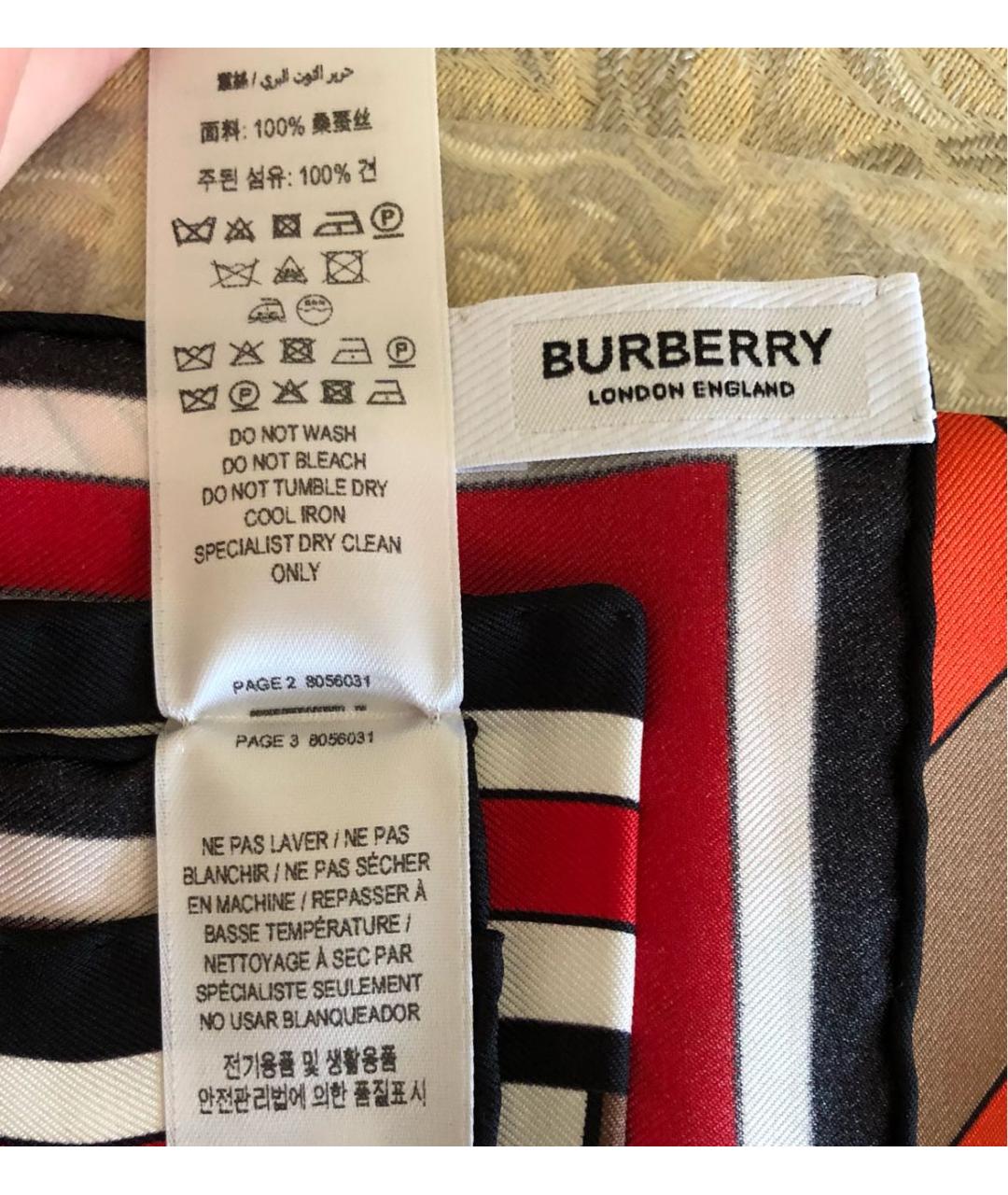 BURBERRY Мульти шелковый платок, фото 4