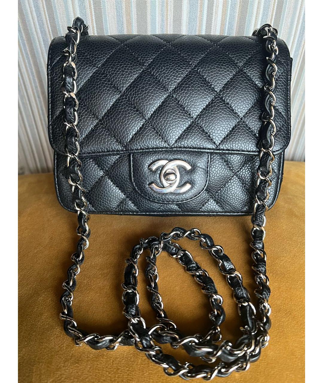 CHANEL PRE-OWNED Черная кожаная сумка через плечо, фото 9