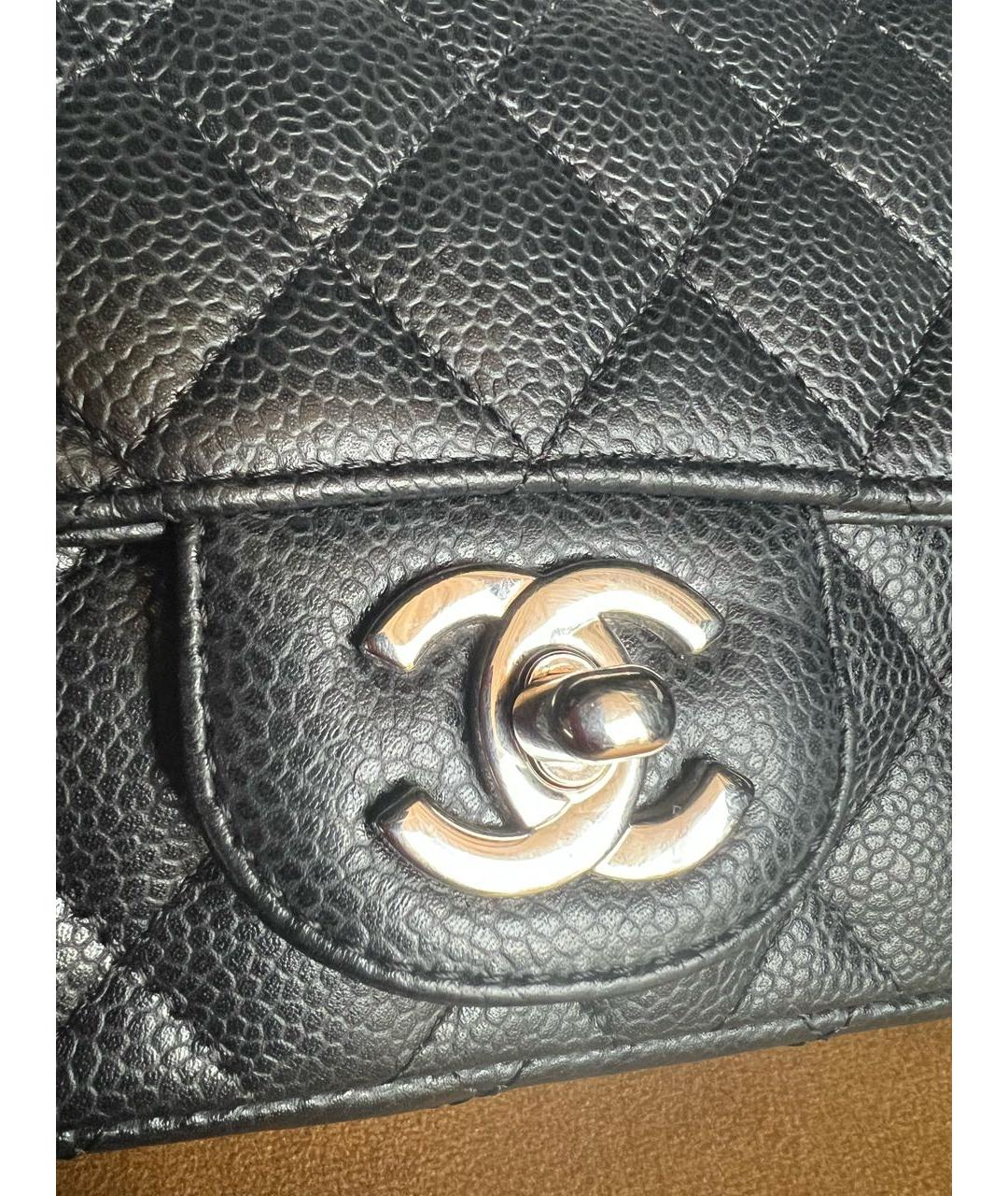 CHANEL PRE-OWNED Черная кожаная сумка через плечо, фото 7