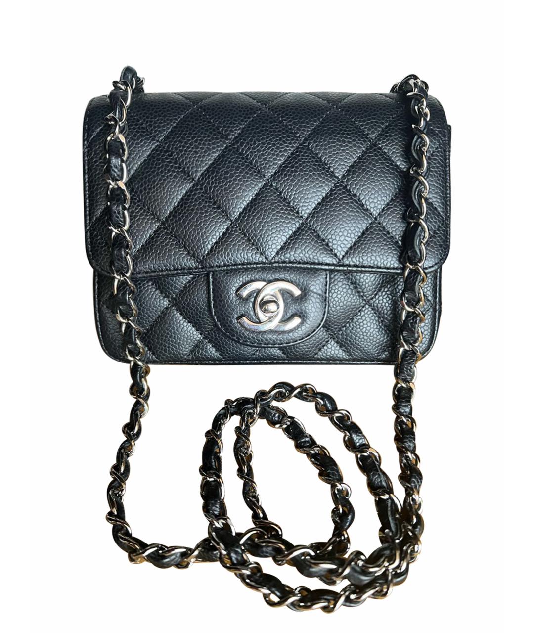 CHANEL PRE-OWNED Черная кожаная сумка через плечо, фото 1