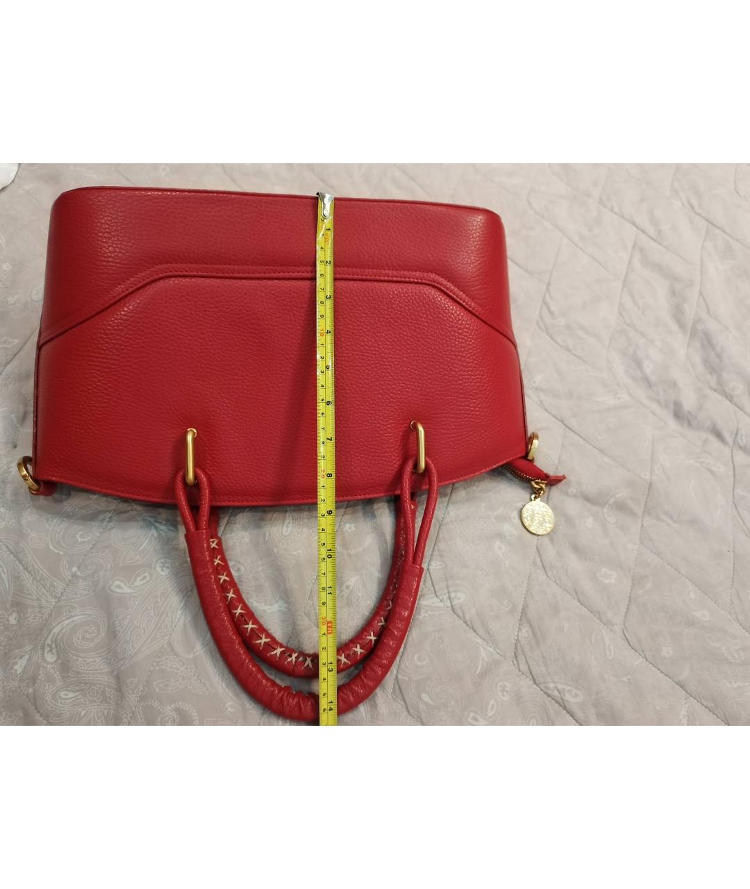 FABI Красная кожаная сумка с короткими ручками, фото 6