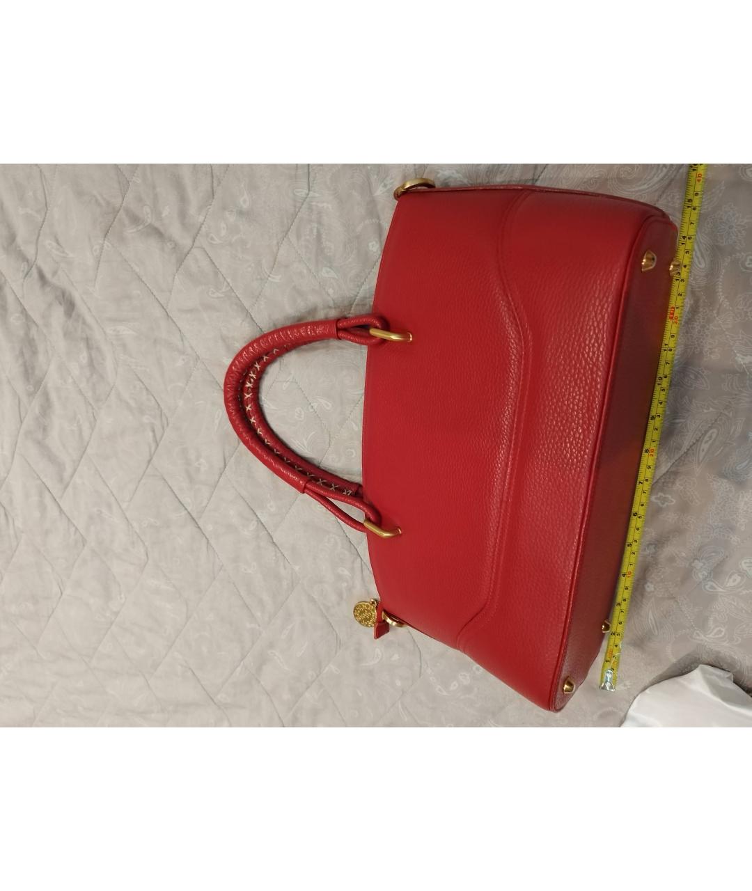 FABI Красная кожаная сумка с короткими ручками, фото 5