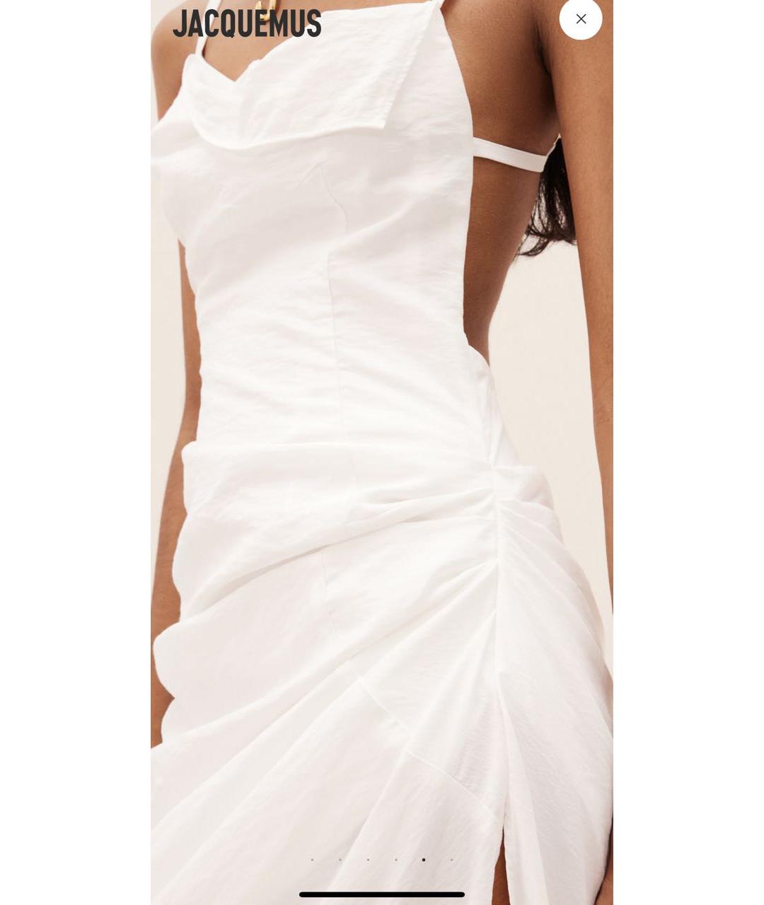 JACQUEMUS Белое коктейльное платье, фото 6