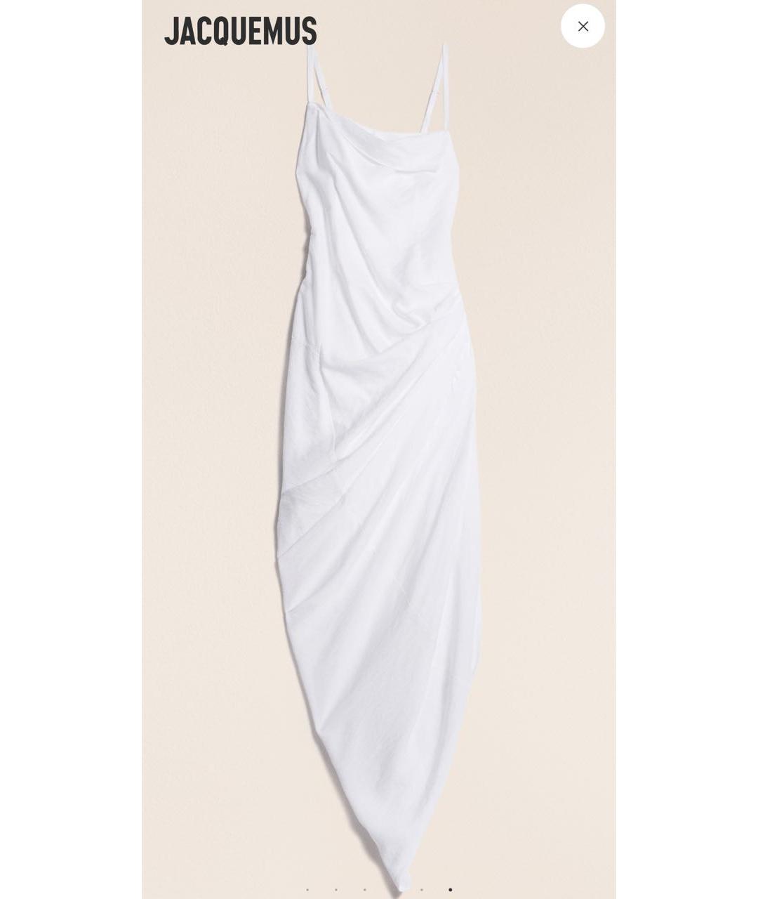 JACQUEMUS Белое коктейльное платье, фото 9