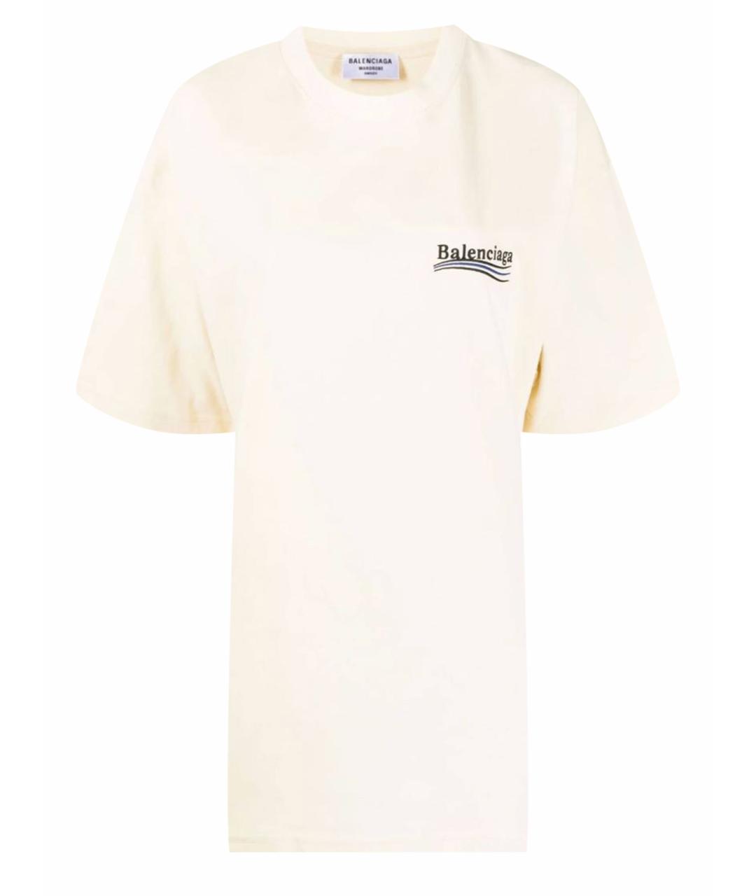 BALENCIAGA Бежевая хлопковая футболка, фото 1
