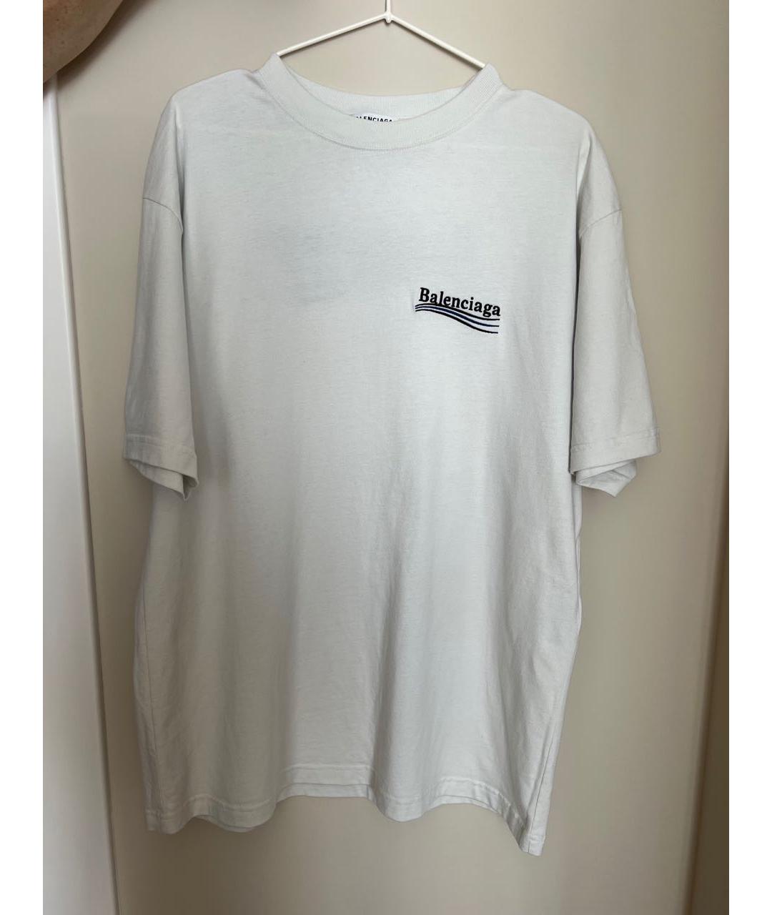 BALENCIAGA Бежевая хлопковая футболка, фото 3
