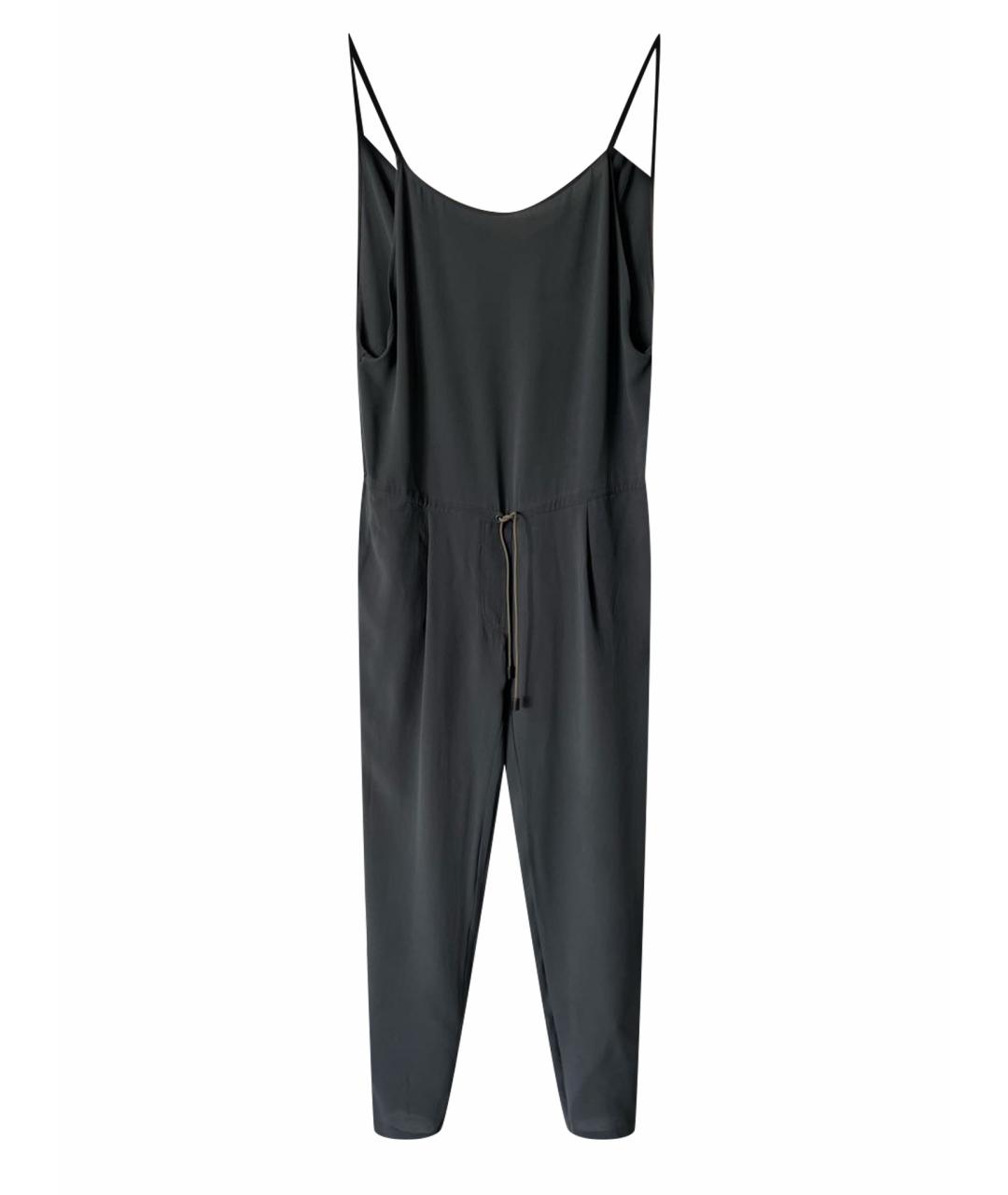 BRUNELLO CUCINELLI Антрацитовый шелковый комбинезон, фото 1