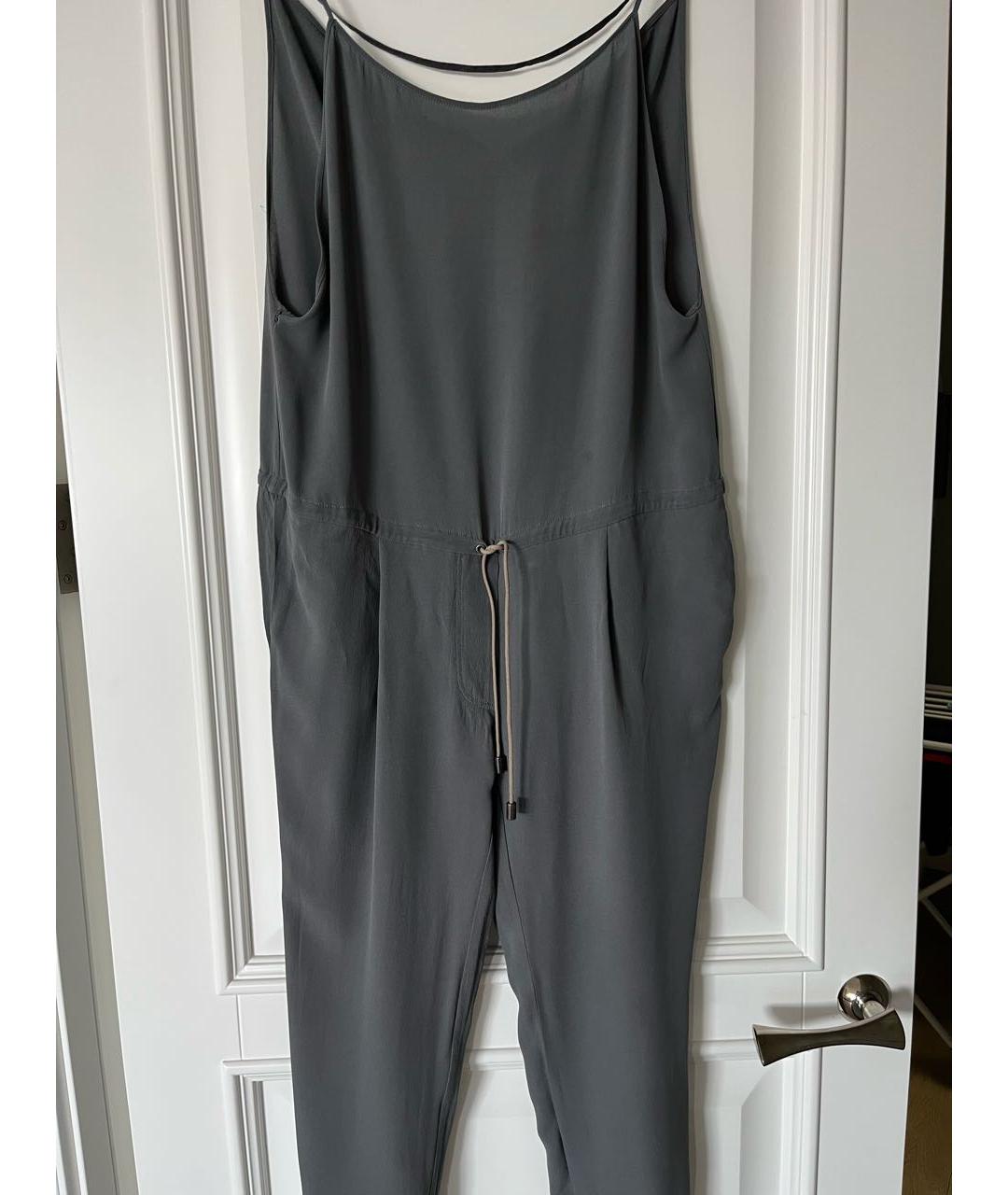 BRUNELLO CUCINELLI Антрацитовый шелковый комбинезон, фото 3