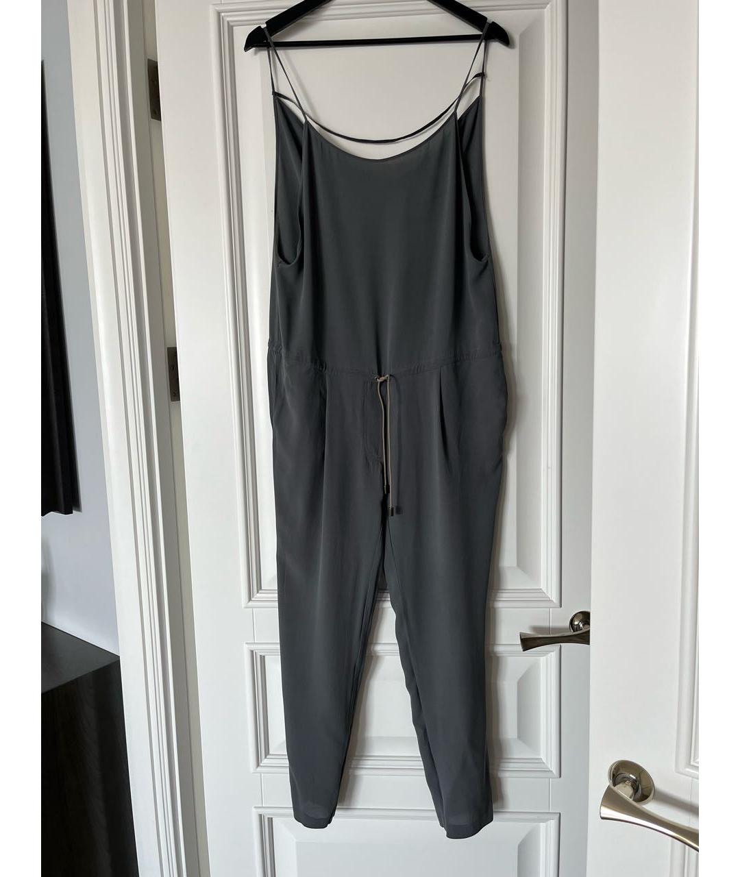 BRUNELLO CUCINELLI Антрацитовый шелковый комбинезон, фото 5