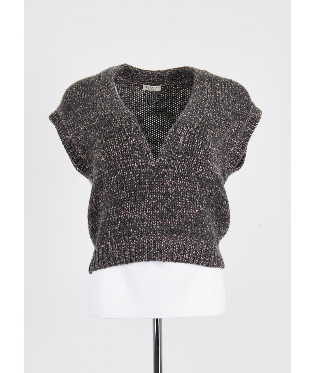 BRUNELLO CUCINELLI Коричневая кашемировая жилетка, фото 6