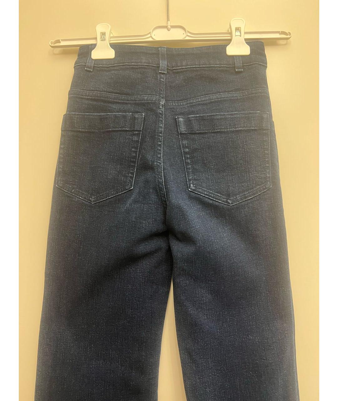 LORO PIANA Темно-синие хлопковые прямые джинсы, фото 3