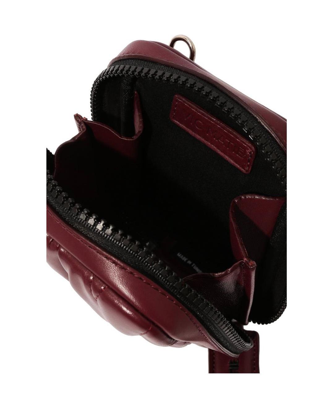 VIC MATIE Бордовая кожаная сумка через плечо, фото 2