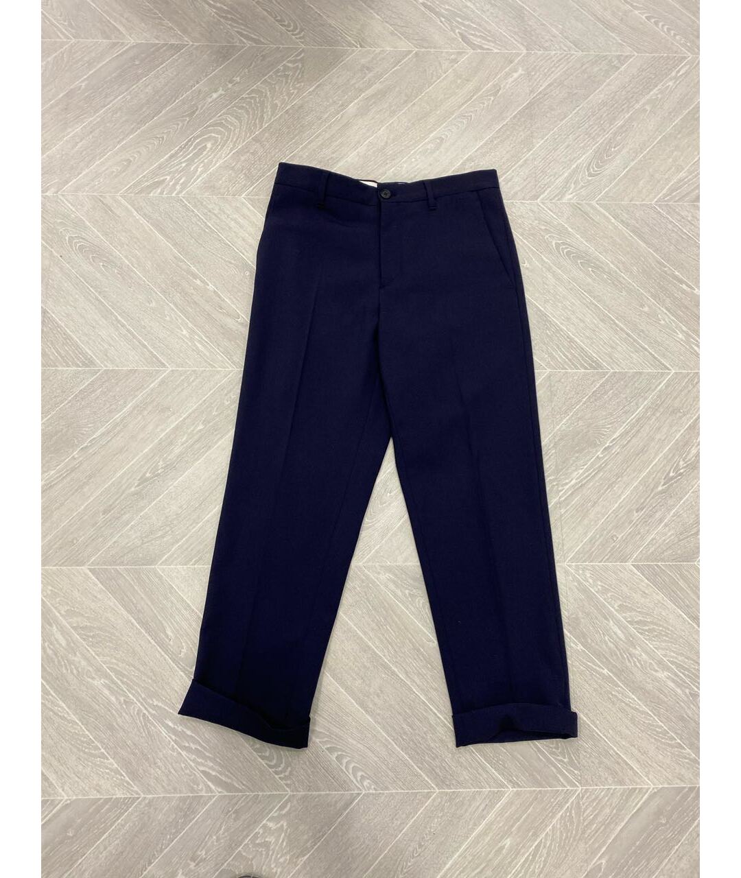 MIU MIU Темно-синие прямые брюки, фото 5
