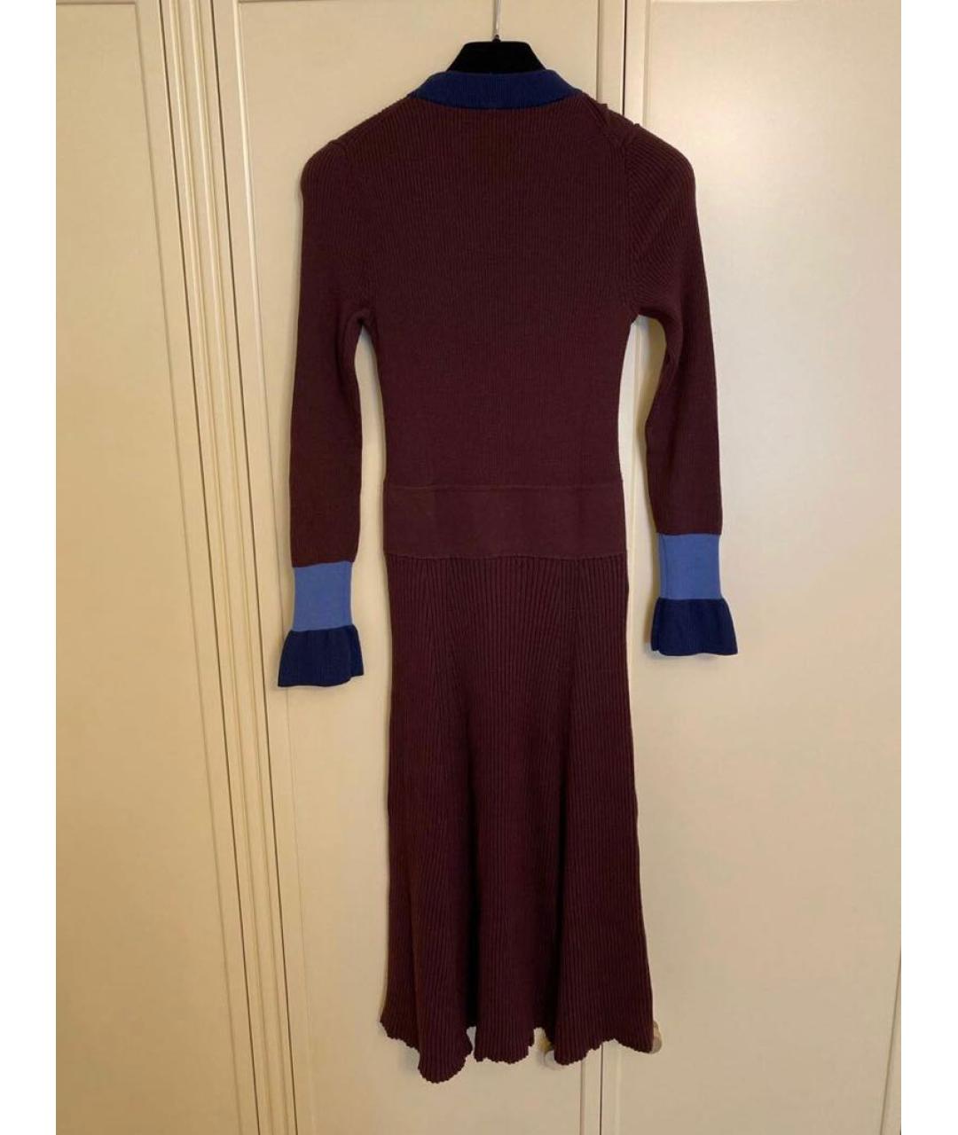 HUGO BOSS Бордовое шерстяное повседневное платье, фото 2