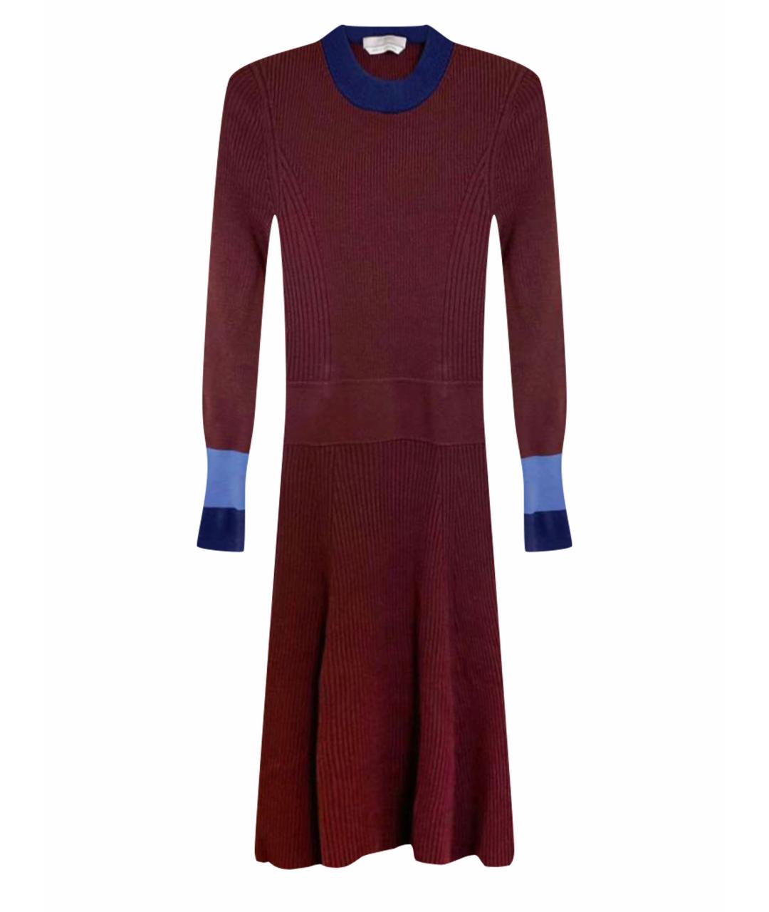 HUGO BOSS Бордовое шерстяное повседневное платье, фото 1