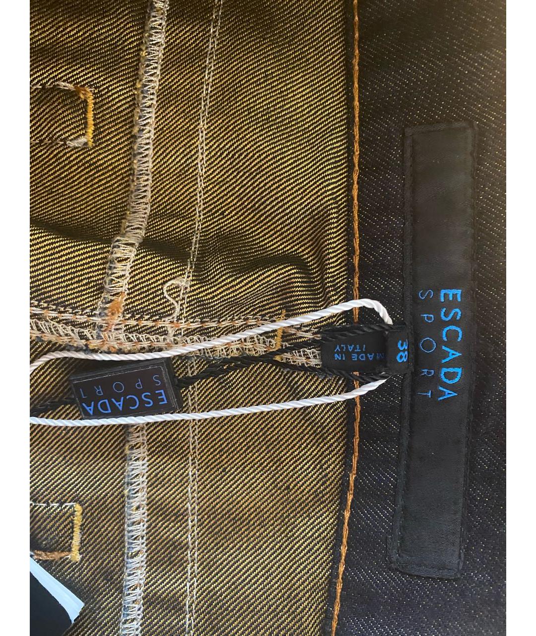 ESCADA Темно-синие хлопко-полиэстеровые джинсы слим, фото 3