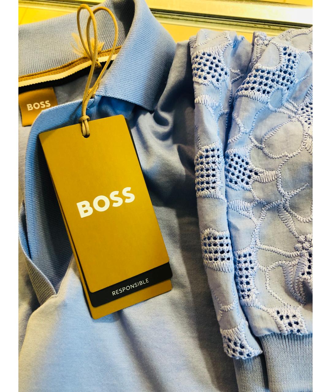 HUGO BOSS Синяя хлопковая футболка, фото 3