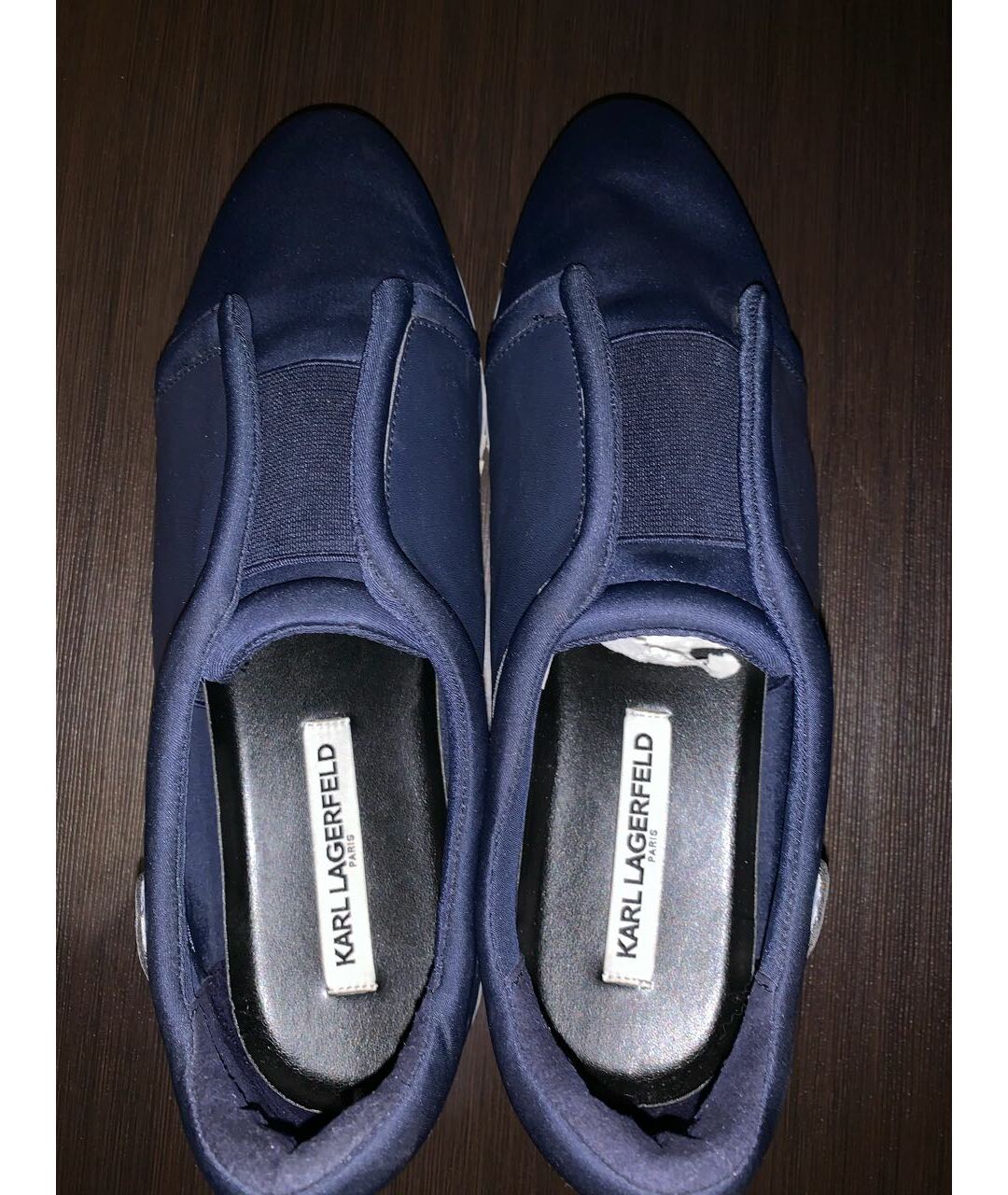 KARL LAGERFELD Темно-синие кожаные кроссовки, фото 4