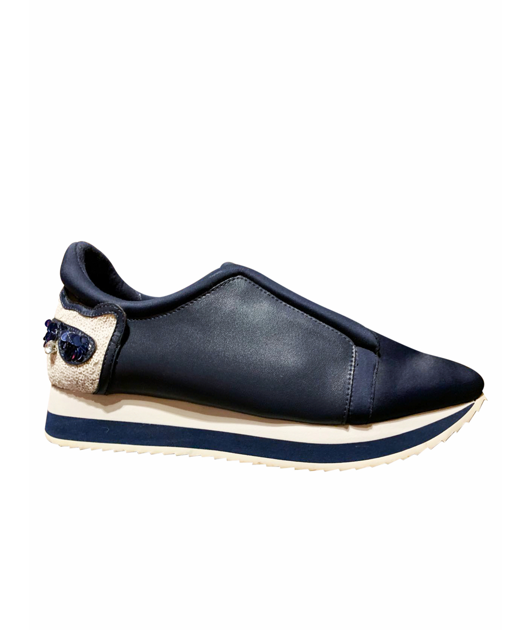 KARL LAGERFELD Темно-синие кожаные кроссовки, фото 1