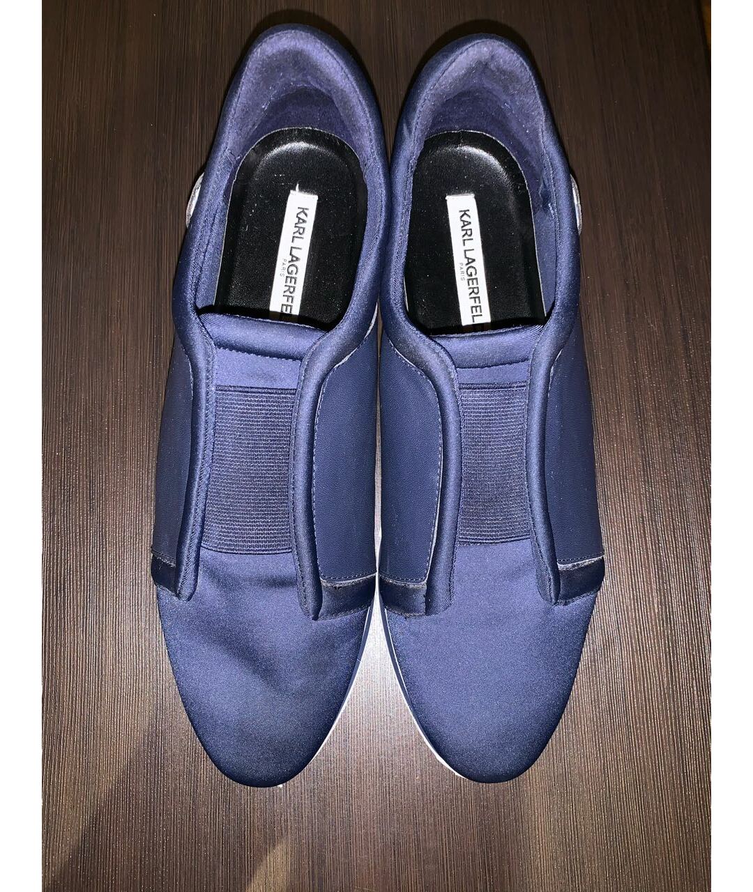 KARL LAGERFELD Темно-синие кожаные кроссовки, фото 3